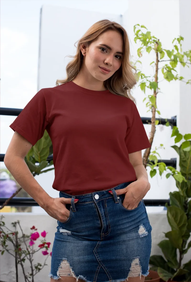 Maroon Plain T-Shirt
